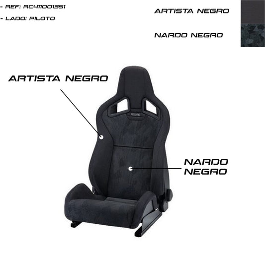 ASIENTO RECARO SPORTSTER CS AIRBAG ARTISTA NEGRO/NARDO NEGRO PILOTO