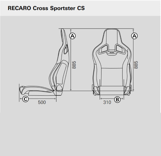 RECARO Cross Sportster CS Airbag Piel Artificial Negro Copiloto - Imagen 4 RECARO VRM Motorsports
