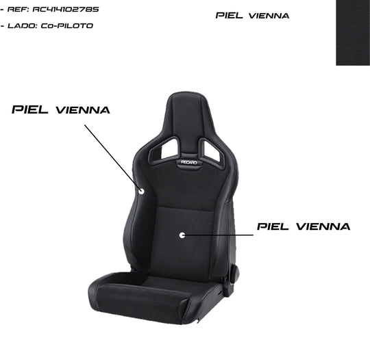 Asiento RECARO Cross Sportster CS Calefaccion Piel Vienna Negro Copiloto - imagen 5 VRM Motorsports