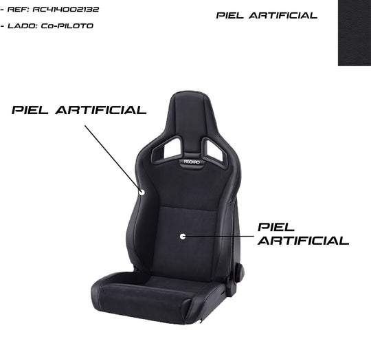 Asiento RECARO Cross Sportster CS Piel Artificial Negro Copiloto - imagen 5 VRM Motorsports