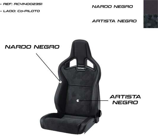 ASIENTO RECARO CROSS SPORTSTER CS ARTISTA NEGRO/NARDO NEGRO COPILOTO