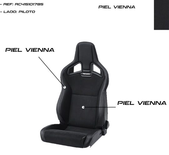 Asiento RECARO Cross Sportster CS Airbag Calefaccion Piel Vienna Negro Piloto - imagen 5 VRM Motorsports