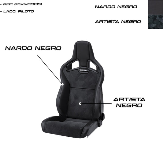 ASIENTO RECARO CROSS SPORTSTER CS ARTISTA NEGRO/NARDO NEGRO PILOTO