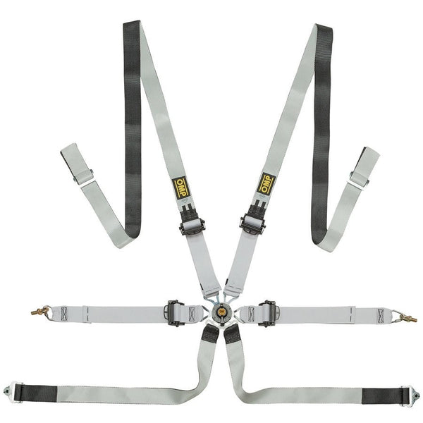 ARNES OMP 6 PUNTOS ONE-D 2" PULL DOWN FIA 8853-2016 NEGRO / BLANCO