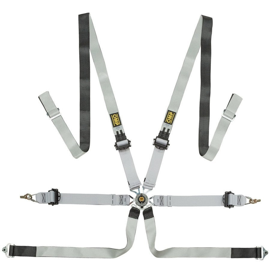 ARNES OMP 6 PUNTOS ONE-D 2" PULL UP - SIN MAGNESIO FIA 8853-2016 NEGRO / BLANCO - OMP original VRM Motorsports imagen 1