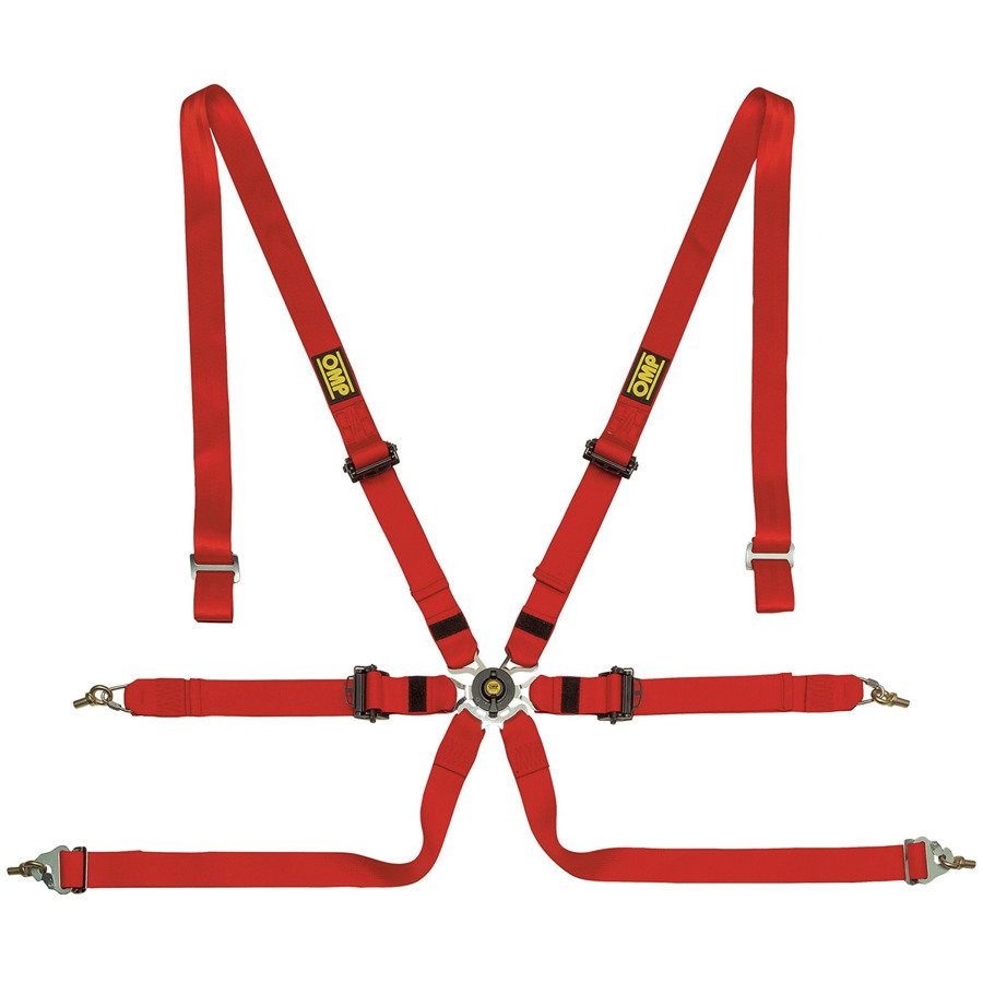 ARNES OMP 6 PUNTOS ONE 2" PULL DOWN ROJO - OMP original VRM Motorsports imagen 1
