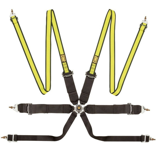 ARNES OMP 6 PUNTOS FIRST 3+2" PULL UP FIA 8853-2016 NEGRO / AMARILLO FLUO OMP RACING | VRM Motorsports