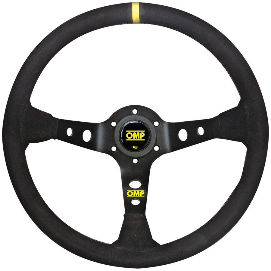 VOLANTE OMP CORSICA ANTE 350MM BRAZOS NEGRO - DETALLE AMARILLO - OMP original VRM Motorsports imagen 1