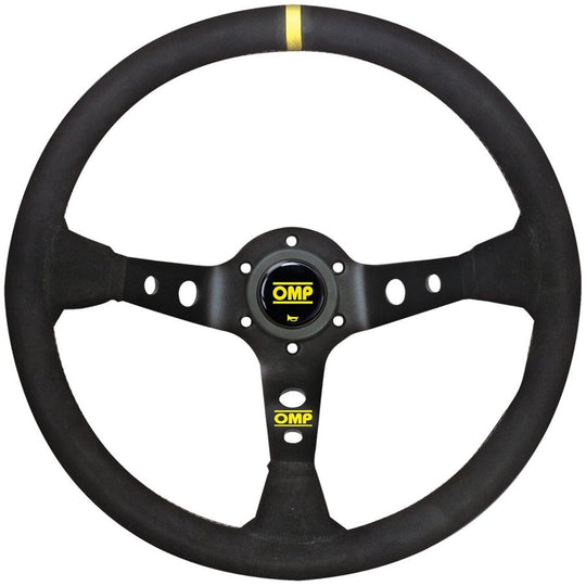 VOLANTE OMP CORSICA ANTE 350MM BRAZOS NEGRO - DETALLE AMARILLO - OMP original VRM Motorsports imagen 1