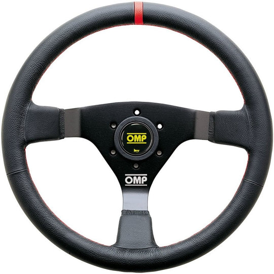 VOLANTE OMP WRC PIEL 350MM NEGRO - DETALLE ROJO - OMP original VRM Motorsports imagen 1