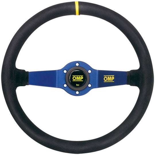 VOLANTE OMP RALLY ANTE 350MM NEGRO 2 BRAZOS AZULES OMP RACING | VRM Motorsports