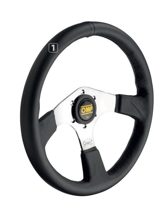VOLANTE OMP ASSO PIEL 350MM BRAZOS CROMO - OMP original VRM Motorsports imagen 1