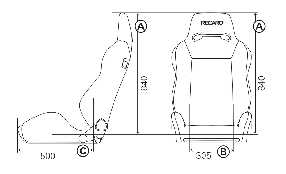 Asiento RECARO SR5-SPEED Piel Artificial Negro Piloto&copiloto - imagen 2 VRM Motorsports