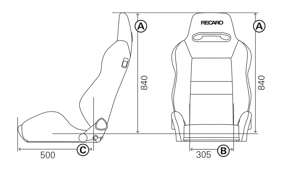 Asiento RECARO Sr5-Speed Velour Negro/Costuras Gris Piloto&Copiloto - Imagen 2 RECARO VRM Motorsports