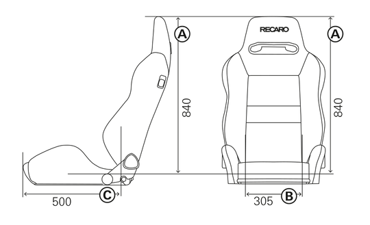 Asiento RECARO SR5-SPEED Velour Negro/costuras Gris Piloto&copiloto - imagen 2 VRM Motorsports