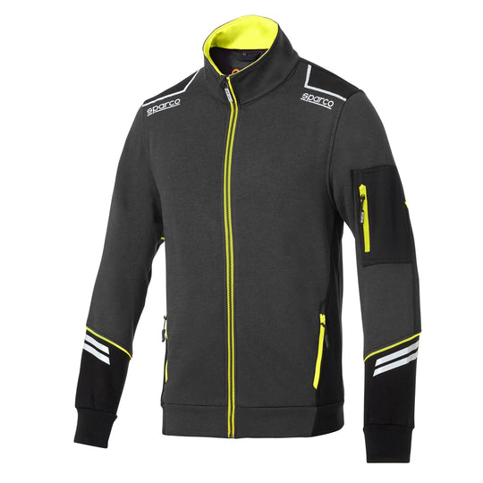 CHAQUETA SPARCO CON CREMALLERA TECH TALLA XL GRIS/AMARILLO