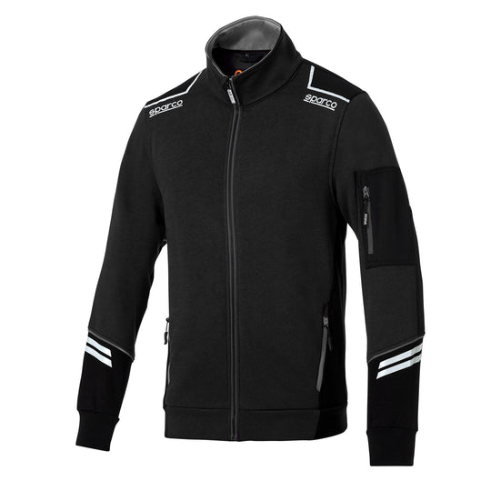 CHAQUETA SPARCO CON CREMALLERA TECH TALLA XL NEGRO/GRIS