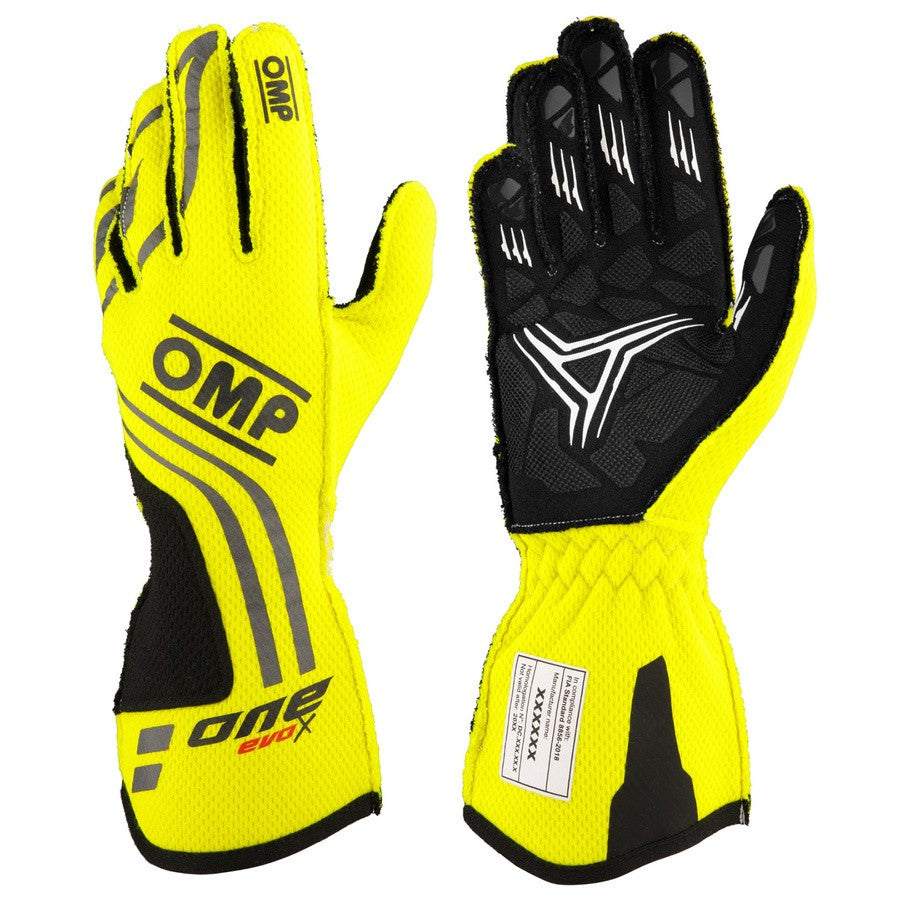 GUANTES OMP ONE EVO-X MY24 FIA 8856-2018 AMARILLO FLUO TALLA M - OMP original VRM Motorsports imagen 1