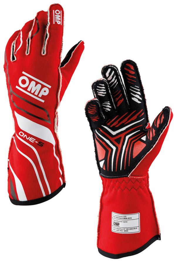 GUANTES OMP ONE-S FIA 8856-2018 ROJO TALLA S - OMP original VRM Motorsports imagen 1