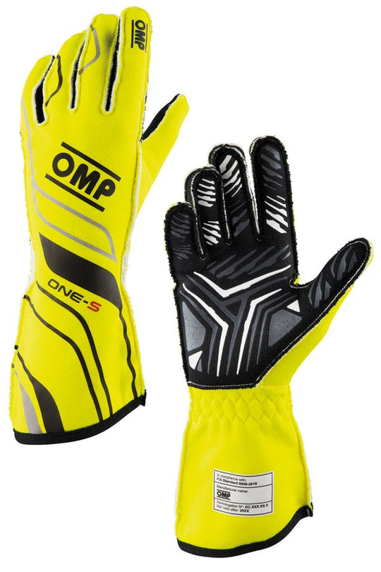 GUANTES OMP ONE-S FIA 8856-2018 AMARILLO FLUO TALLA XS - OMP original VRM Motorsports imagen 1