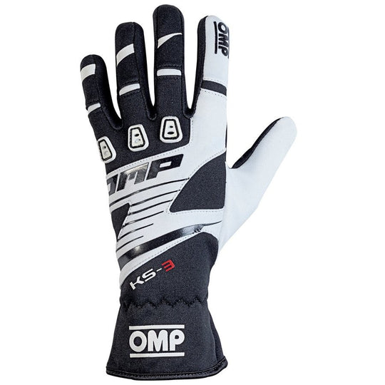 GUANTES OMP KART KS-3 NEGRO/BLANCO TALLA S - OMP original VRM Motorsports imagen 1