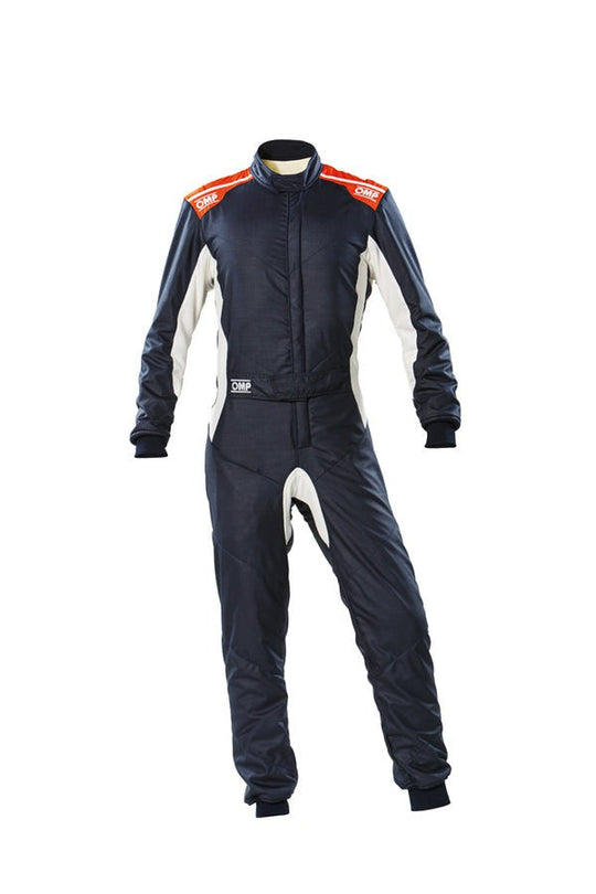 TRAJE DE CARRERAS ONE-S FIA 8856-2018 AZUL MARINO / NARANJA FLUO TALLA 56 OMP RACING | VRM Motorsports