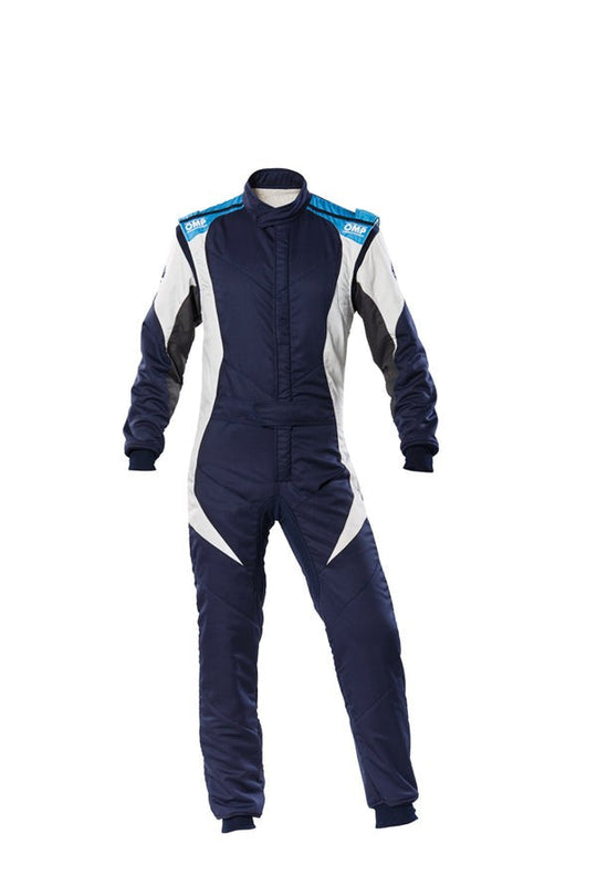 TRAJE DE CARRERAS FIRST EVO FIA 8856-2018 AZUL MARINO / CIAN TALLA 50 OMP RACING | VRM Motorsports
