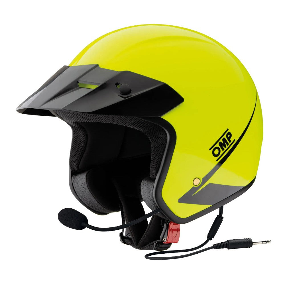 CASCO OMP STAR CON INTECOMUNICADOR ECE 22.06 AMARILLO FLUO TALLA XL - OMP original VRM Motorsports imagen 1