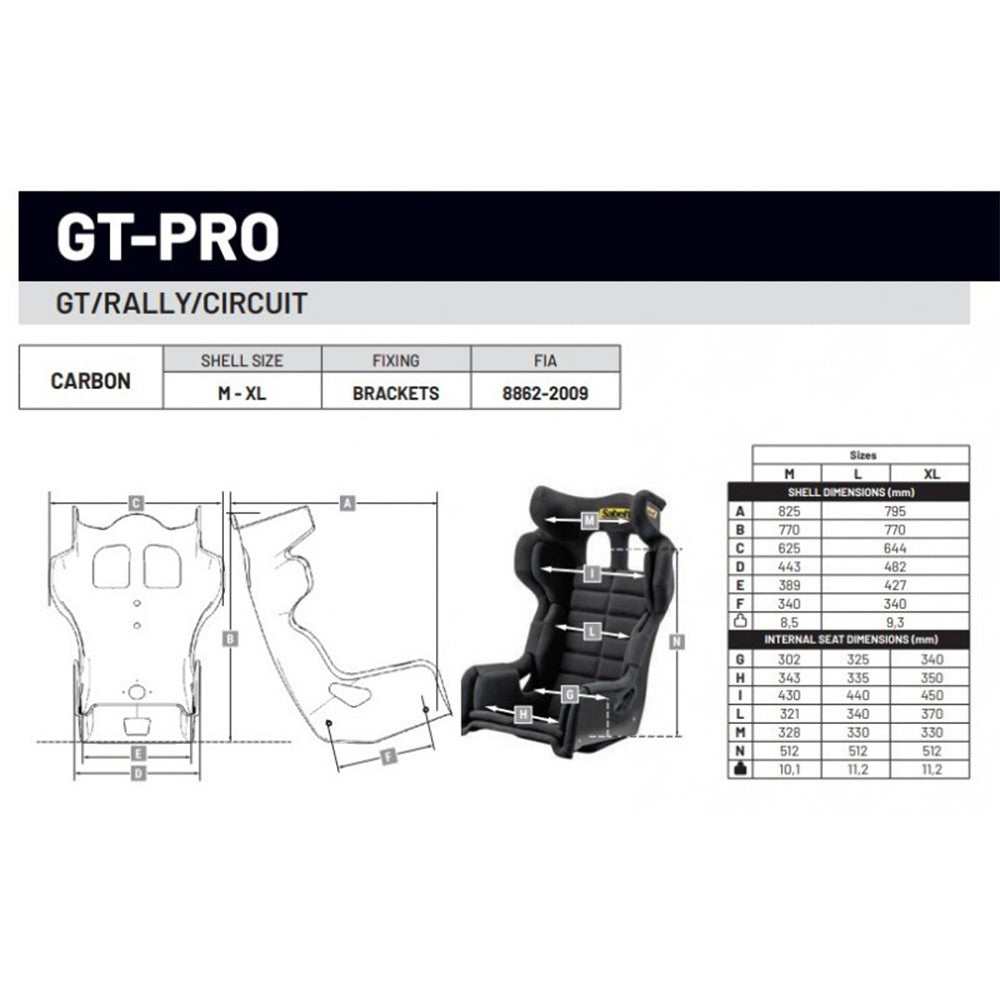 Sparco Asiento GT Pro Fia8862-2009 Talla M Fibra De Carbono(Solo Circuito) - Sparco original VRM Motorsports imagen 5