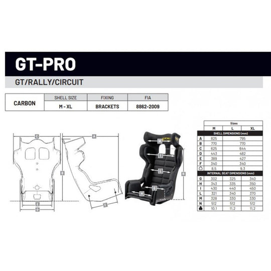 Sparco Asiento GT Pro Fia8862-2009 Talla M Fibra De Carbono(Solo Circuito) - Sparco original VRM Motorsports imagen 5