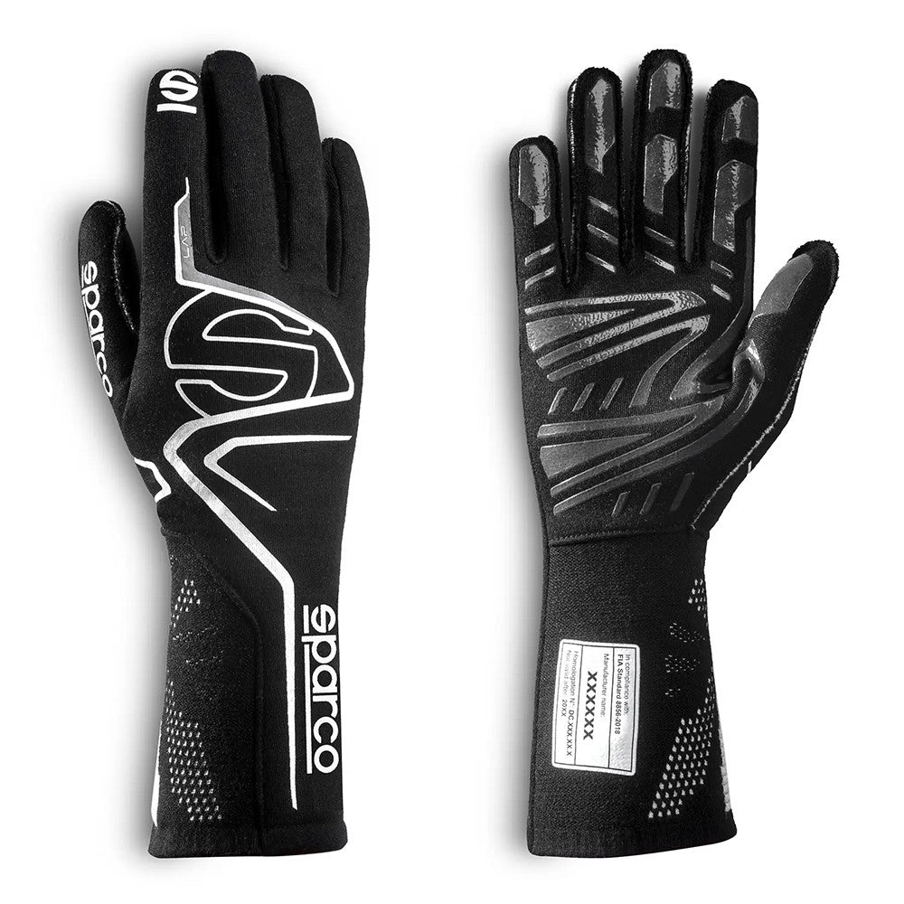 Sparco Guantes Lap FIA 8856-2018 Talla 13 Negro/Blanco - Sparco original VRM Motorsports imagen 4
