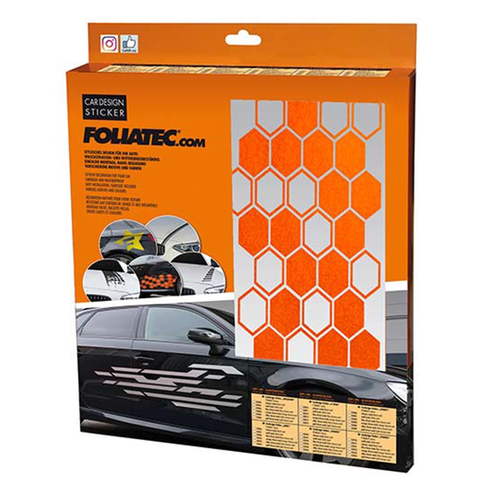 Foliatec Vinilo Decorativo Para Coche Diseéo Hexagon Naranja - Foliatec original VRM Motorsports
