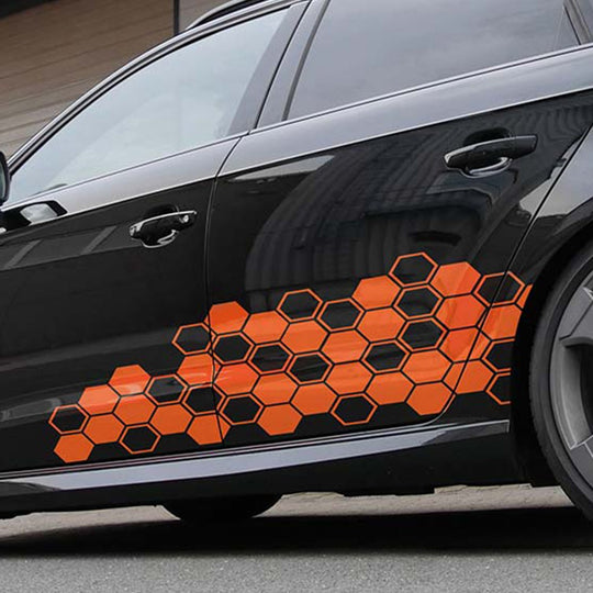 Foliatec Vinilo Decorativo Para Coche Diseéo Hexagon Naranja - Imagen 3 Foliatec VRM Motorsports