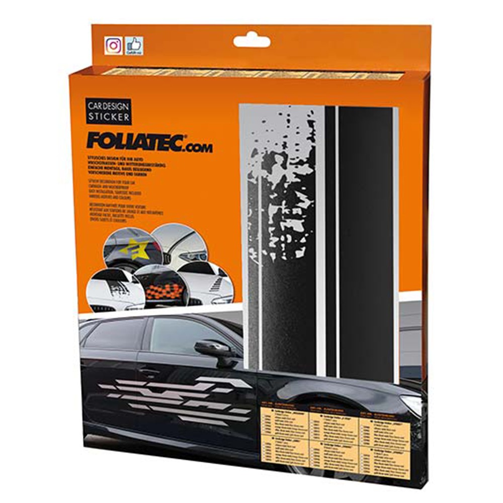 Foliatec Vinilo Decorativo Para Coche Diseéi Rayas Negra Mate 22 x 150 Cm 2 Piezas - Foliatec original VRM Motorsports