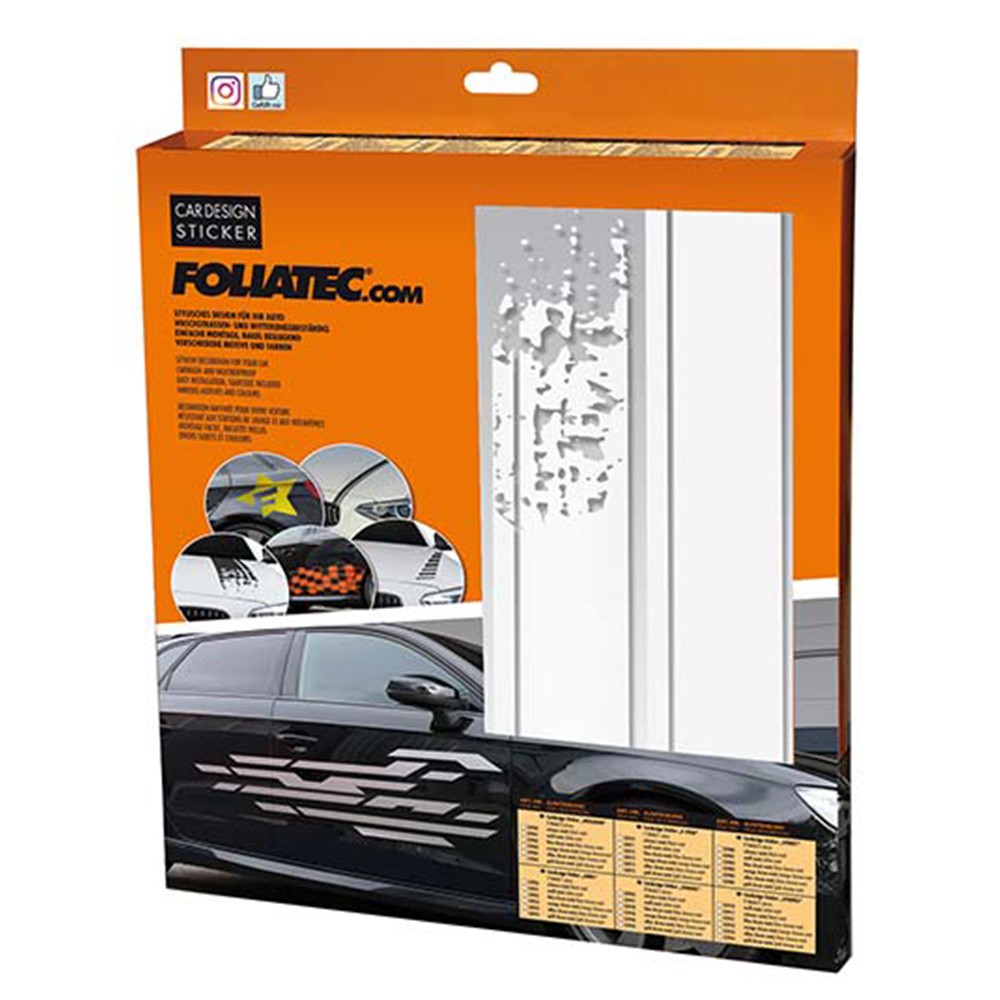 Foliatec Vinilo Decorativo Para Coche Diseéo Rayas Blanco Mate - Foliatec original VRM Motorsports