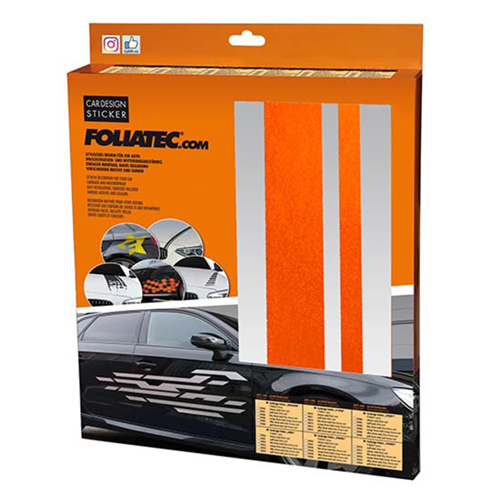 Foliatec Vinilos Decorativos Para Coche Diseéo Líneas Naranja - Foliatec original VRM Motorsports