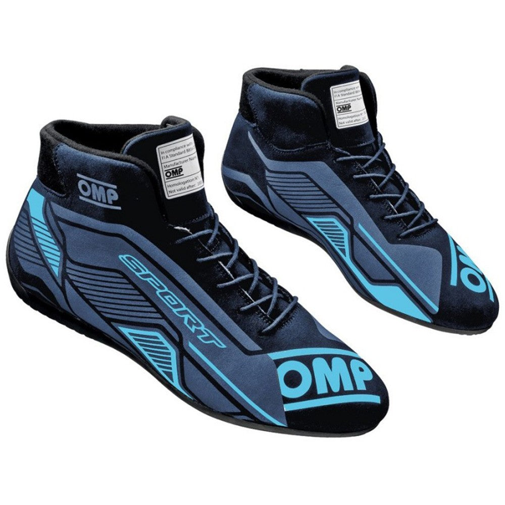 ZAPATILLAS OMP SPORT FIA 8856-2018 NEGRO/CIAN TALLA 47 - OMP original VRM Motorsports imagen 2