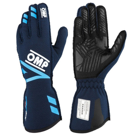 GUANTES OMP ONE EVO FX FIA 8856-2018 AZUL MARINO/CIAN TALLA XS - OMP original VRM Motorsports imagen 1