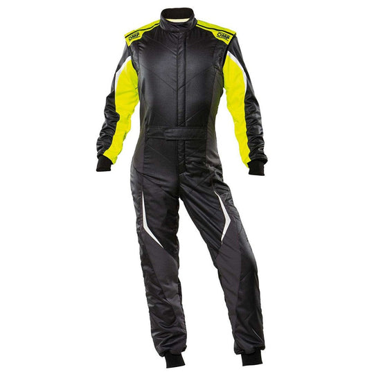 TRAJE DE CARRERAS TECNICA EVO FIA 8856-2018 NEGRO / AMARILLO FLUO TALLA 64 OMP RACING | VRM Motorsports