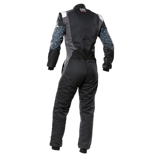 TRAJE DE CARRERAS TECNICA HYBRID FIA 8856-2018 NEGRO/PLATA TALLA 44 OMP RACING | VRM Motorsports