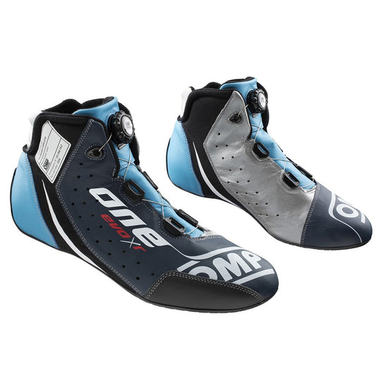 ZAPATILLAS OMP ONE EVO X R FIA 8856-2018 AZUL MARINO / PLATA / CIAN TALLA 41 - OMP original VRM Motorsports imagen 1