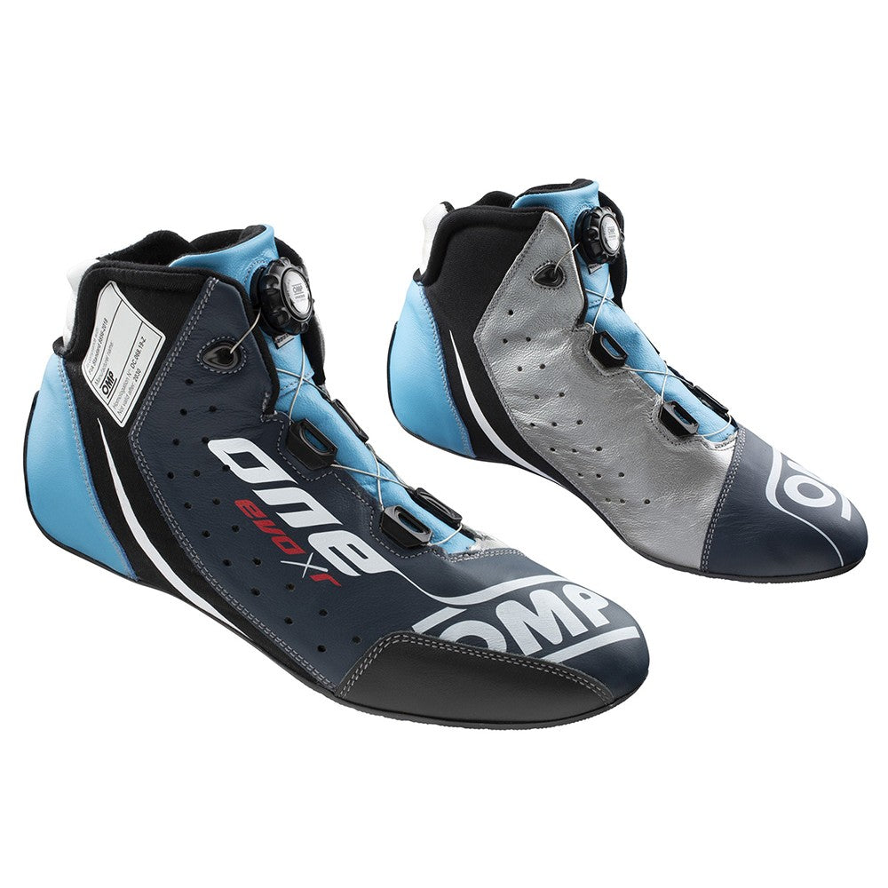 ZAPATILLAS OMP ONE EVO X R FIA 8856-2018 AZUL MARINO / PLATA / CIAN TALLA 40 - OMP original VRM Motorsports imagen 1