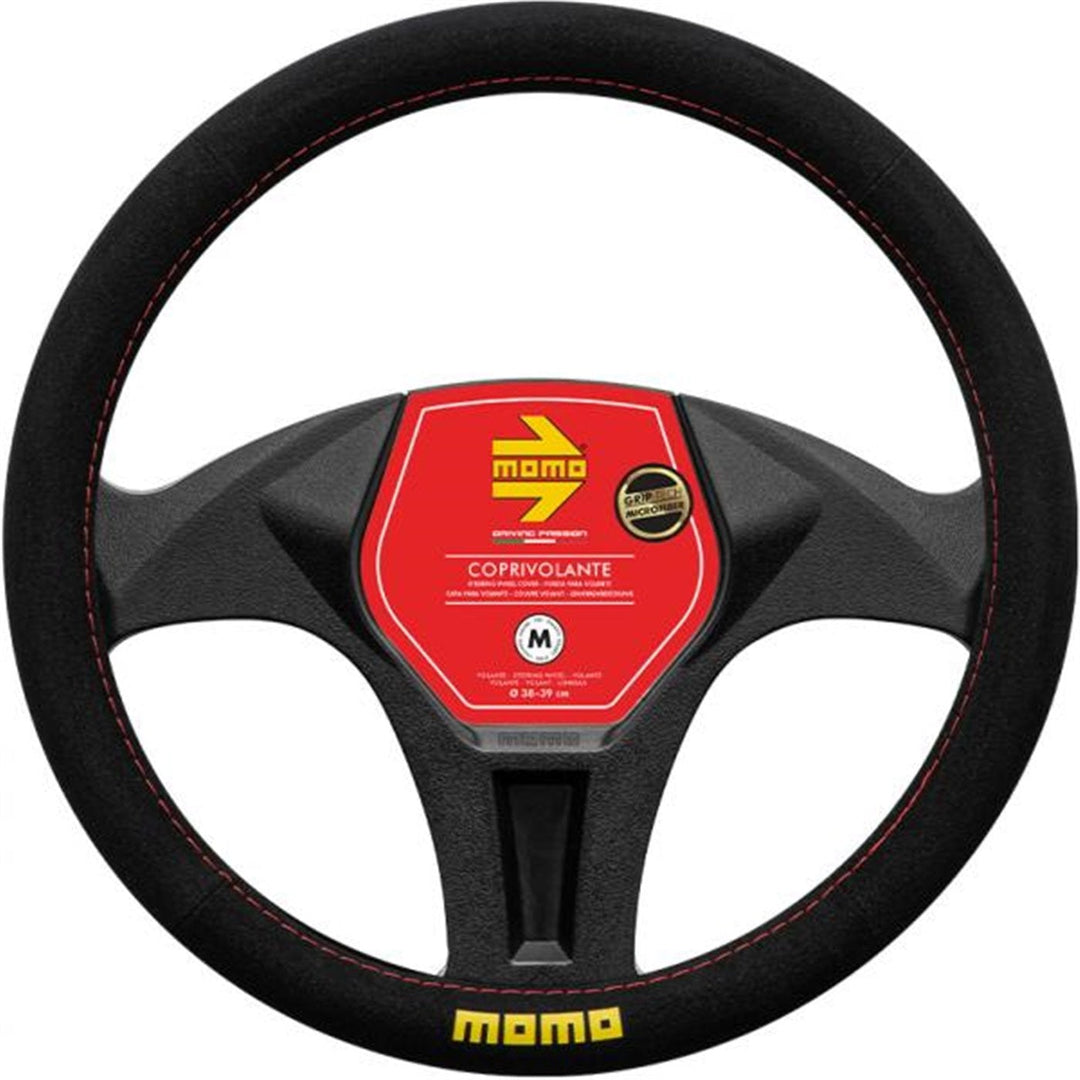 FUNDA VOLANTE MOMO EASY MICROF. BLK-RED STC_M 38-39CM MOMO | VRM Motorsports