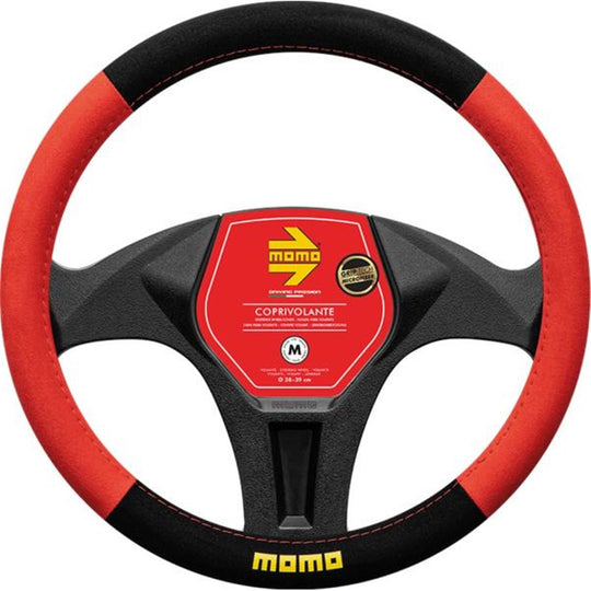 FUNDA VOLANTE MOMO EASY MICROF. RED-BLACK_M 38-39CM MOMO | VRM Motorsports