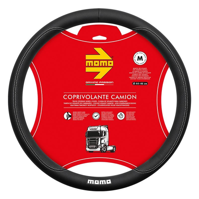 FUNDA VOLANTE MOMO TRUCK COMFORT BLACK-WHITE 44-46 CM MOMO | VRM Motorsports