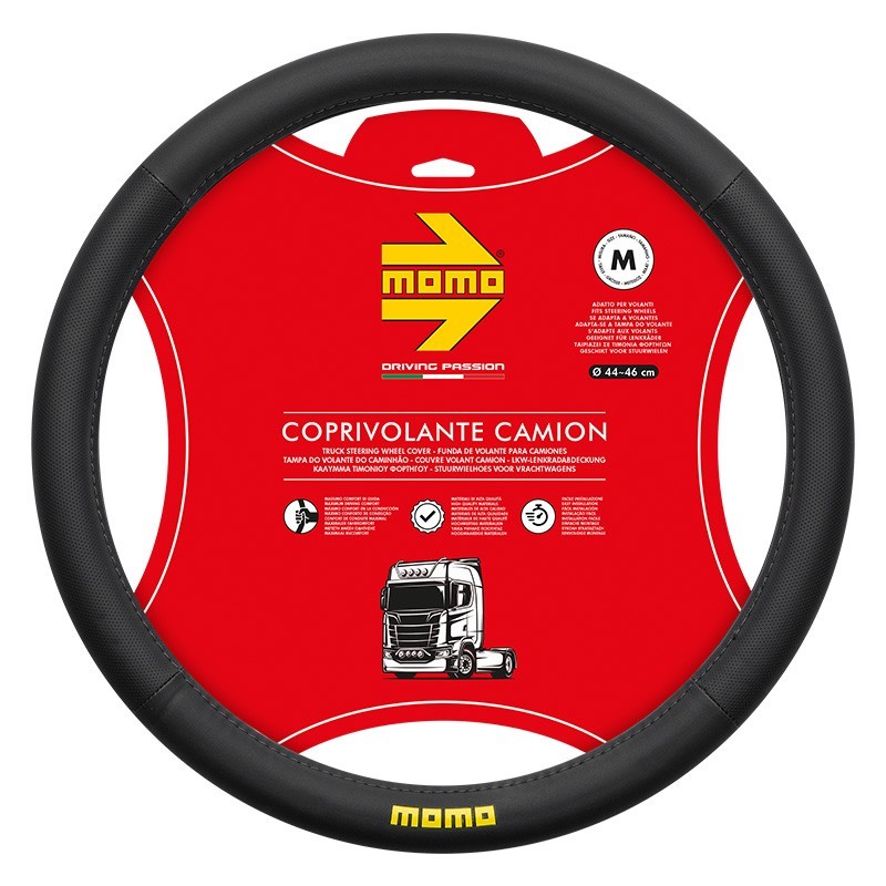 FUNDA VOLANTE MOMO TRUCK EASY BLACK-BLACK 44-46 CM MOMO | VRM Motorsports