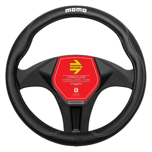 FUNDA VOLANTE MOMO COMFORT UNIVERSAL NEGRO Y GRIS 38-39CM