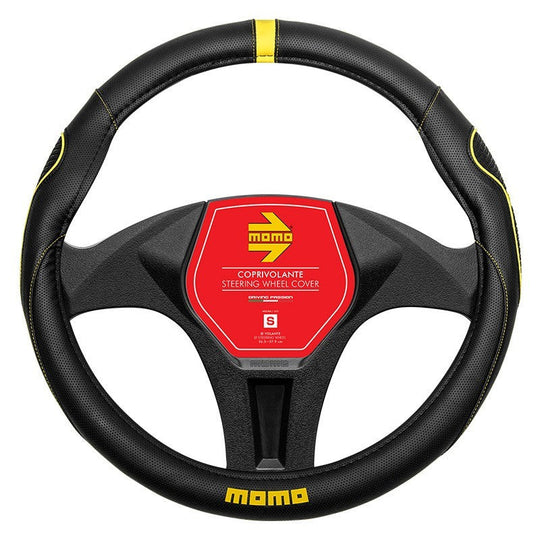FUNDA VOLANTE MOMO SUPERGRIP UNIVERSAL NEGRO Y AMARILLO 38-39CM MOMO | VRM Motorsports