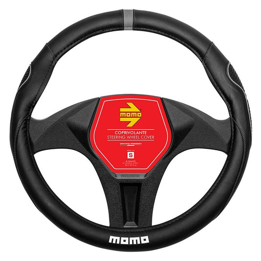 FUNDA VOLANTE MOMO SUPERGRIP UNIVERSAL NEGRO Y GRIS 38-39CM