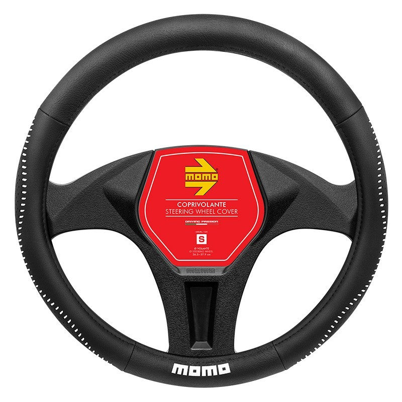 FUNDA VOLANTE MOMO STREET UNIVERSAL NEGRO Y BLANCO 38-39CM MOMO | VRM Motorsports